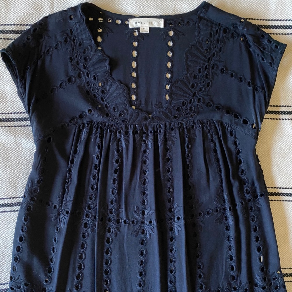 Black eyelet top